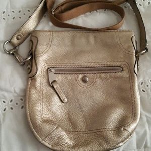 Makowsky Gold Crossbody Leather Bag
